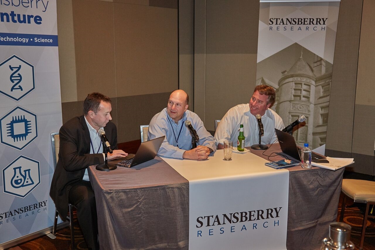 Stansberry Research Conference photo Brett Aitken, Dave Lashmet & Porter Stansberry